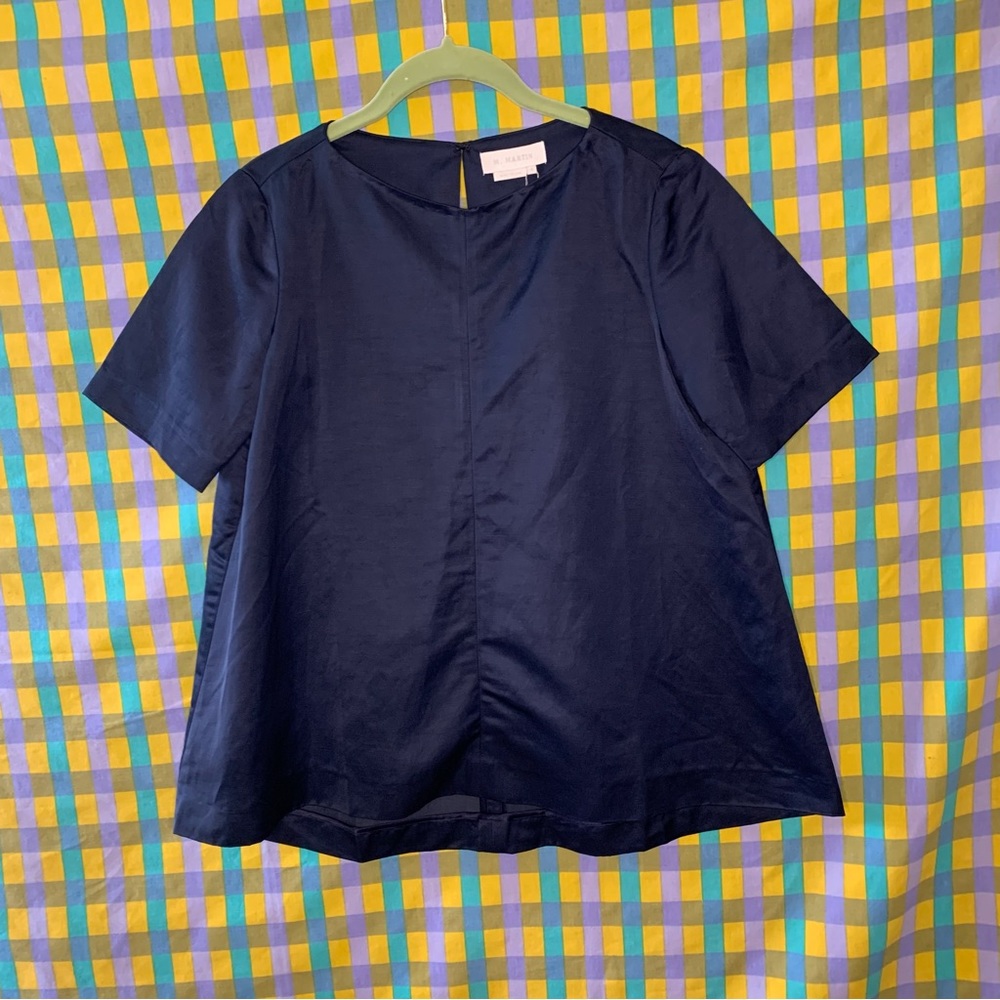 M. Martin Calvo Flare Black Shirt in navy size 4